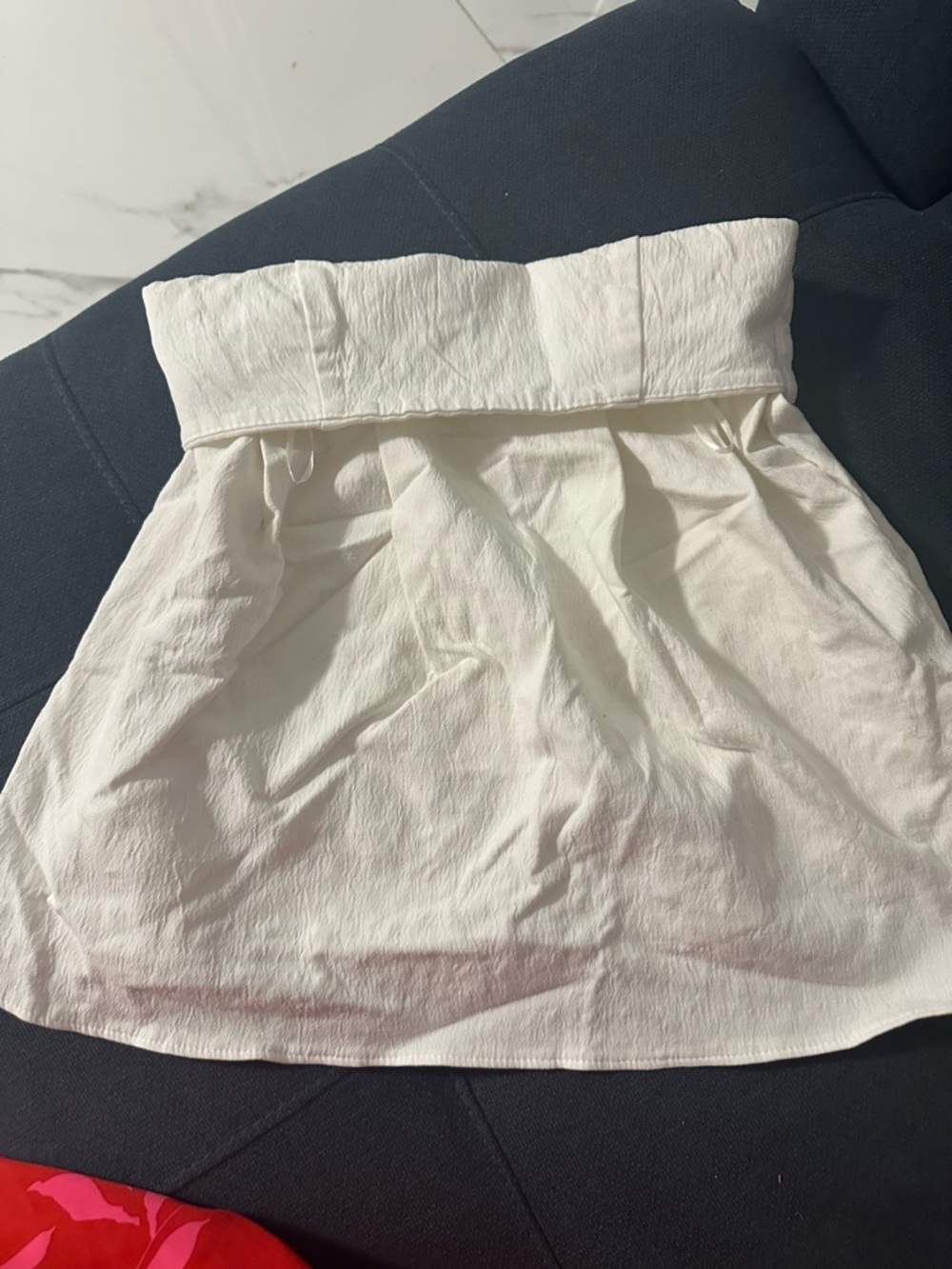 Zara Cream Strapless Crop Top